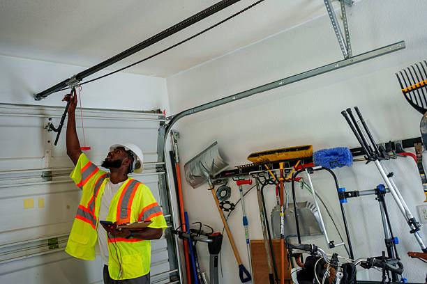 Professional Garage Door Maintenance technician working in Bath, ME